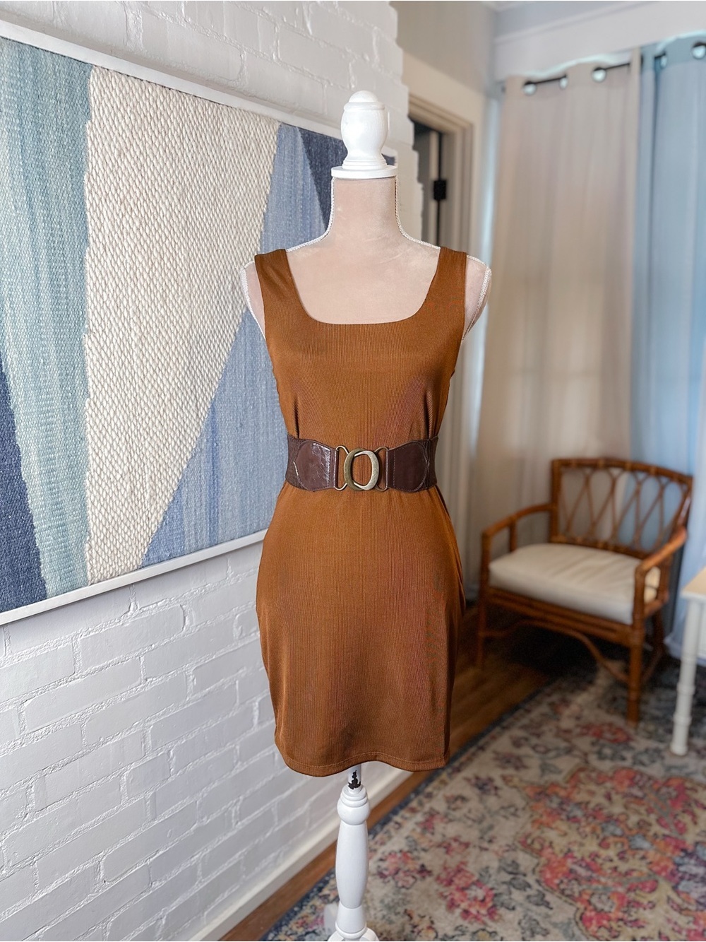 NWT A New Day Brown Ribbed Bodycon Dress